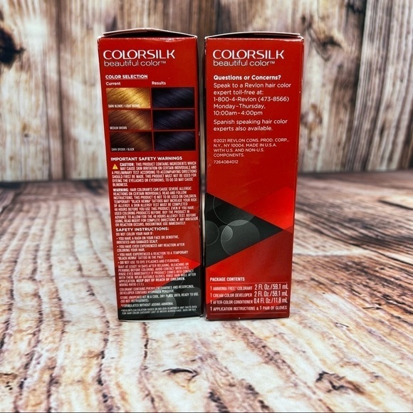 Revlon Colorsilk Natural Blue Black Permanent Hair Color Pack of 2 - Picture 3 of 9